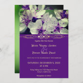 Faire-part de mariage à fleurs violettes (Devant / Derrière)