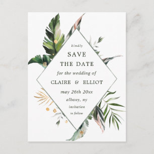 Faire-Part de Mariage à Foliage Tropical