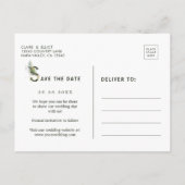 Faire-Part de Mariage à Foliage Tropical (Dos)