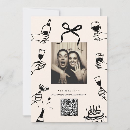 Faire-part de mariage à griffes à main fantaisie (Dos)