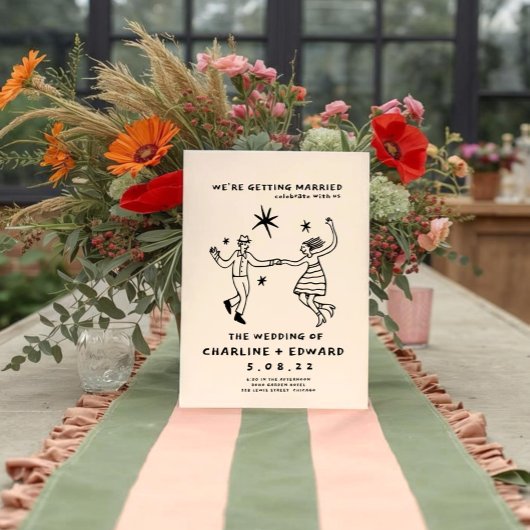 Faire-part de mariage à griffes à main fantaisie