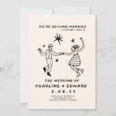 Faire-part de mariage à griffes à main fantaisie (Devant)