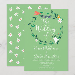 Faire-part de mariage à guirlande florale botaniqu