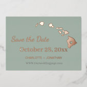 Faire-Part de Mariage à Hawaii Rose Gold (Recto)