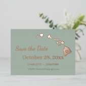 Faire-Part de Mariage à Hawaii Rose Gold (Debout devant)