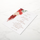 Faire-part de mariage à huile de fleurs rouges (Rotation)