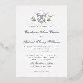 Faire-part de mariage à huile de monogramme "W" In (Recto)