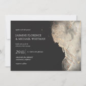 Faire-part de mariage à huile d'or texturé (Devant)