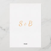 Faire-part de mariage à huile dorée moderne (Verso)