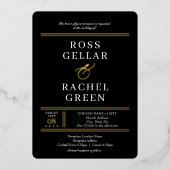 Faire-part de mariage à huile noir et or : Art Déc (Recto)