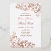 Faire-part de mariage à huile rose or (Recto)