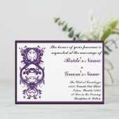 Faire-part de mariage à impression mauve (Debout devant)