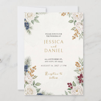 Faire-part de mariage à la baie de genévrier Rose