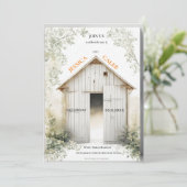 Faire-part de mariage à la campagne avec ferme à l (Debout devant)
