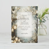 Faire-part de mariage à la chandelle de la forêt e (Debout devant)