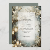 Faire-part de mariage à la chandelle de la forêt e (Devant / Derrière)