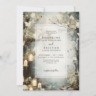 Faire-part de mariage à la chandelle de la forêt e