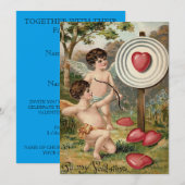 Faire-part de mariage à la cible de l'arc de Cupid (Devant / Derrière)