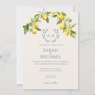 Faire-part de mariage à la citron italienne de la