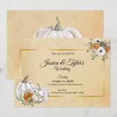 Faire-part de mariage à la citrouille blanche de l (Devant / Derrière)