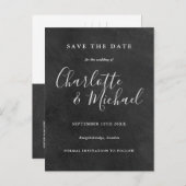 Faire-part de mariage à la craie avec écriture Sig (Devant / Derrière)