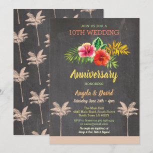 Faire-part de mariage à la craie tropical pour ann