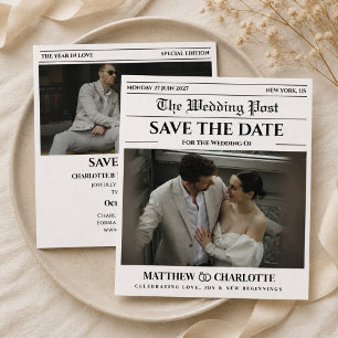 Faire-part de mariage à la date de journal