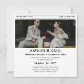 Faire-part de mariage à la date de journal (Dos)