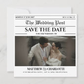 Faire-part de mariage à la date de journal (Devant)