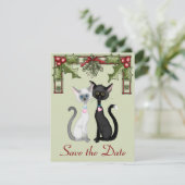 Faire-part de mariage à la date des chats de vacan (Debout devant)