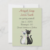 Faire-part de mariage à la date des chats de vacan (Dos)