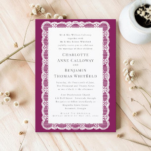 Faire-part de mariage à la dentelle victorienne pr