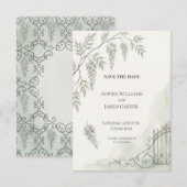 Faire-Part de Mariage à la Foliaison Botanique Mon (Devant / Derrière)