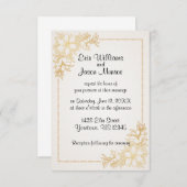 Faire-part de mariage à la frontière dorée (Devant / Derrière)