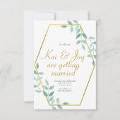 Faire-part de mariage à la géréréie d'eucalyptus, (Devant)