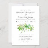 Faire-part de mariage à la gouache avec verdure de (Recto)