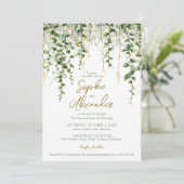 Faire-part de mariage à la guirlande de verdure ro (Debout devant)