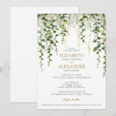 Faire-part de mariage à la guirlande de verdure ro (Devant / Derrière)
