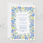 Faire-part de mariage à la guirlande d'olive (Devant)