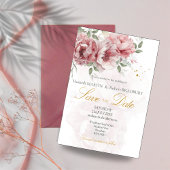 Faire-part de mariage à la mode avec des pivoines
