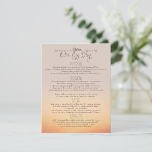 Faire-part de mariage à la plage "notre grand jour (Debout devant)