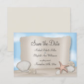 Faire-part de mariage à la plage pour sauvegarde d (Devant / Derrière)