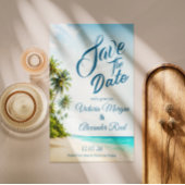 Faire-part de mariage à la plage tropicale pour an