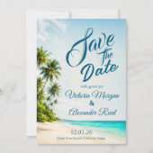 Faire-part de mariage à la plage tropicale pour an (Devant)