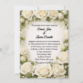 Faire-part de mariage à la Rose Blanche (Devant)