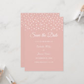 Faire-part de mariage à la rose en or Perles (Devant/Arrière en situation)