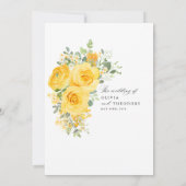 Faire-part de mariage à la rose florale jaune (Dos)
