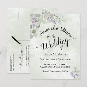 Faire-part de mariage à la sauge et à l'eucalyptus