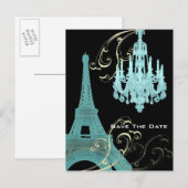 faire-part de mariage à la Tour Eiffel de Paris (Devant / Derrière)