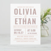 Faire-part de mariage à la typographie moderne (Debout devant)